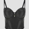 Tania Faux-Leather Padded Bustier