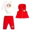 Teddy Bear Holiday Vest, Bodysuit and Joggers Set (0-24M)