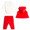 Teddy Bear Holiday Vest, Bodysuit and Joggers Set (0-24M)