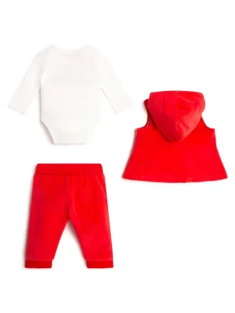 Teddy Bear Holiday Vest, Bodysuit and Joggers Set (0-24M)