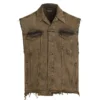 Tinted Denim Trucker Vest