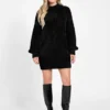 Torri Faux-Fur Tunic Sweater