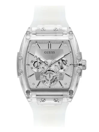 Transparent and Silver-Tone Multifunction Watch