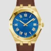 Two-Tone Analog Leather Watch