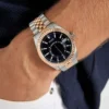 Two-Tone and Blue Analog Watch