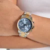 Two-Tone and Blue Chronograph Watch