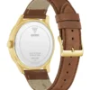 Two-Tone and Brown Leather Analog Watch