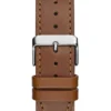 Two-Tone and Brown Leather Multifunction Watch