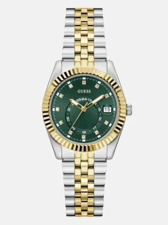 Two-Tone and Green Multifunction Watch
