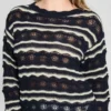Valerie Striped Open-Knit Sweater