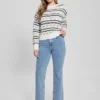 Valerie Striped Open-Knit Sweater