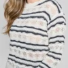 Valerie Striped Open-Knit Sweater