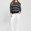 Valerie Striped Open-Knit Sweater