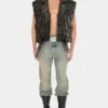 Washed Denim Flare Pant
