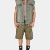 Washed Denim Trucker Vest