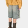 Washed Denim Utility Short