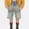 Washed Denim Utility Short