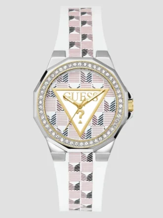 White Analog Leather Watch
