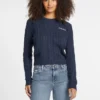 Wool-Blend Cable-Knit Sweater