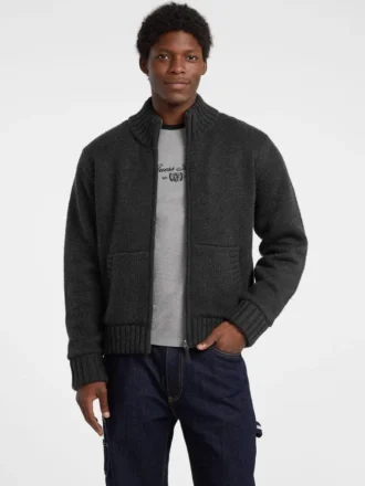 Wool-Blend Full-Zip Sweater