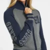 Wool-Blend Varsity Logo Zip Sweater