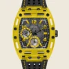 Yellow Exposed Dial Multifunction Watch