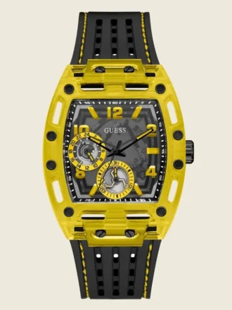 Yellow Exposed Dial Multifunction Watch