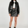 Ysaline Faux-Leather Mini Skirt
