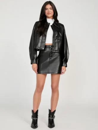 Ysaline Faux-Leather Mini Skirt