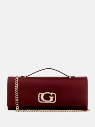 Zalina Satin Top-Handle Clutch